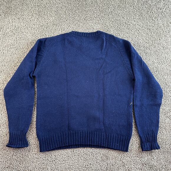 VINTAGE 80s McGregor Sweater Mens Large Blue Red Wool Blend Argyle Pullover * - Picture 7 of 11